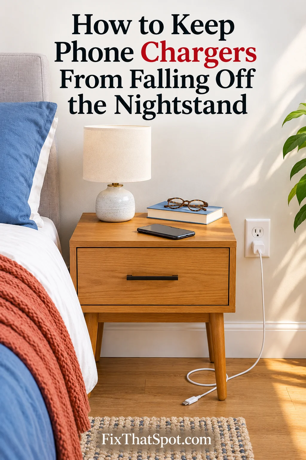 How to Keep Phone Chargers from Falling Off the Nightstand