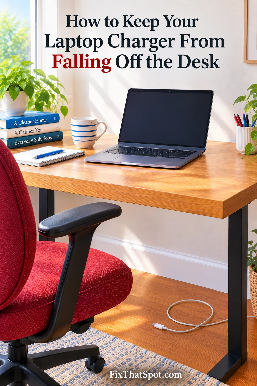 How to Keep Your Laptop Charger From Falling Off the Desk