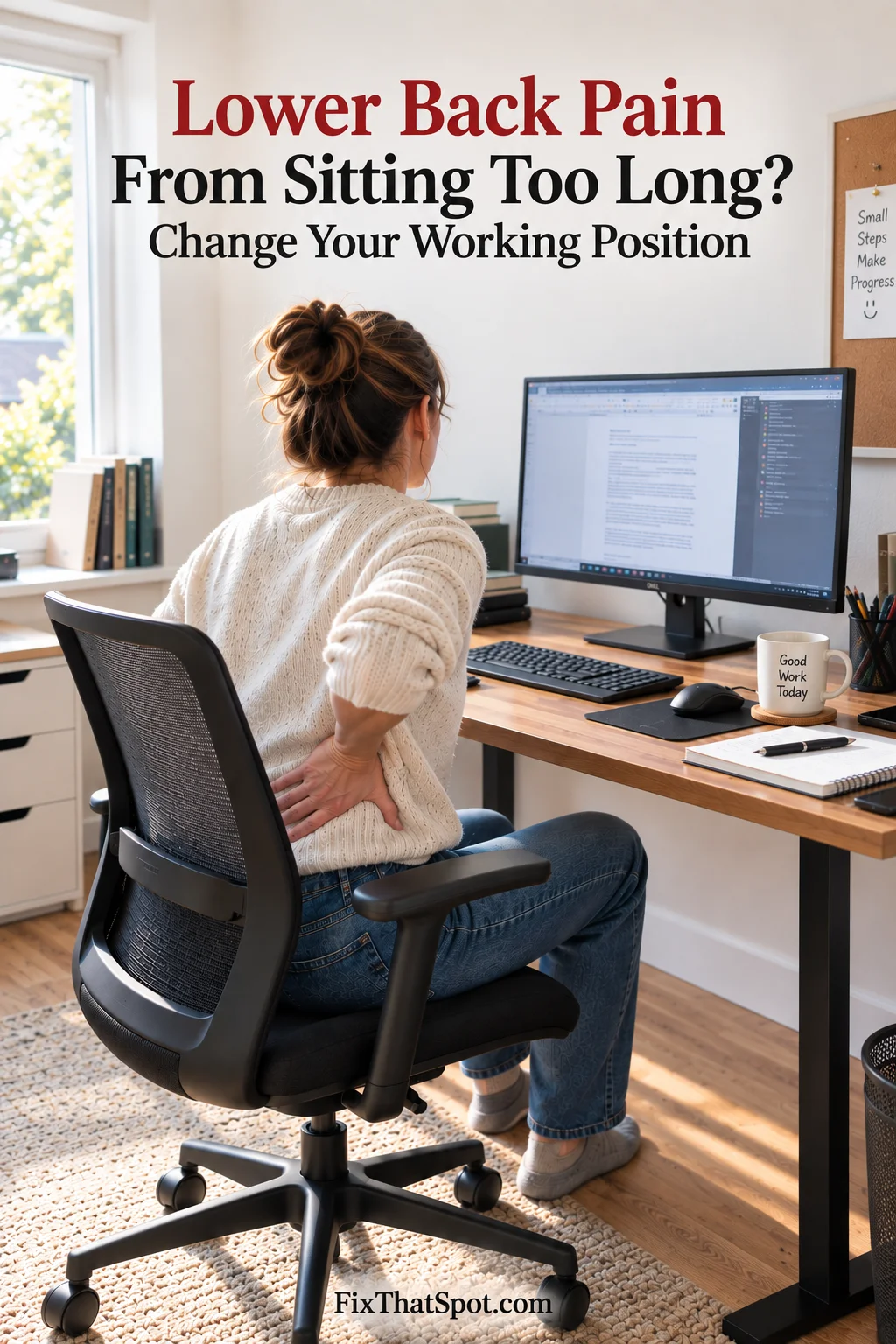 Lower Back Pain From Sitting Too Long? Change Your Working Position