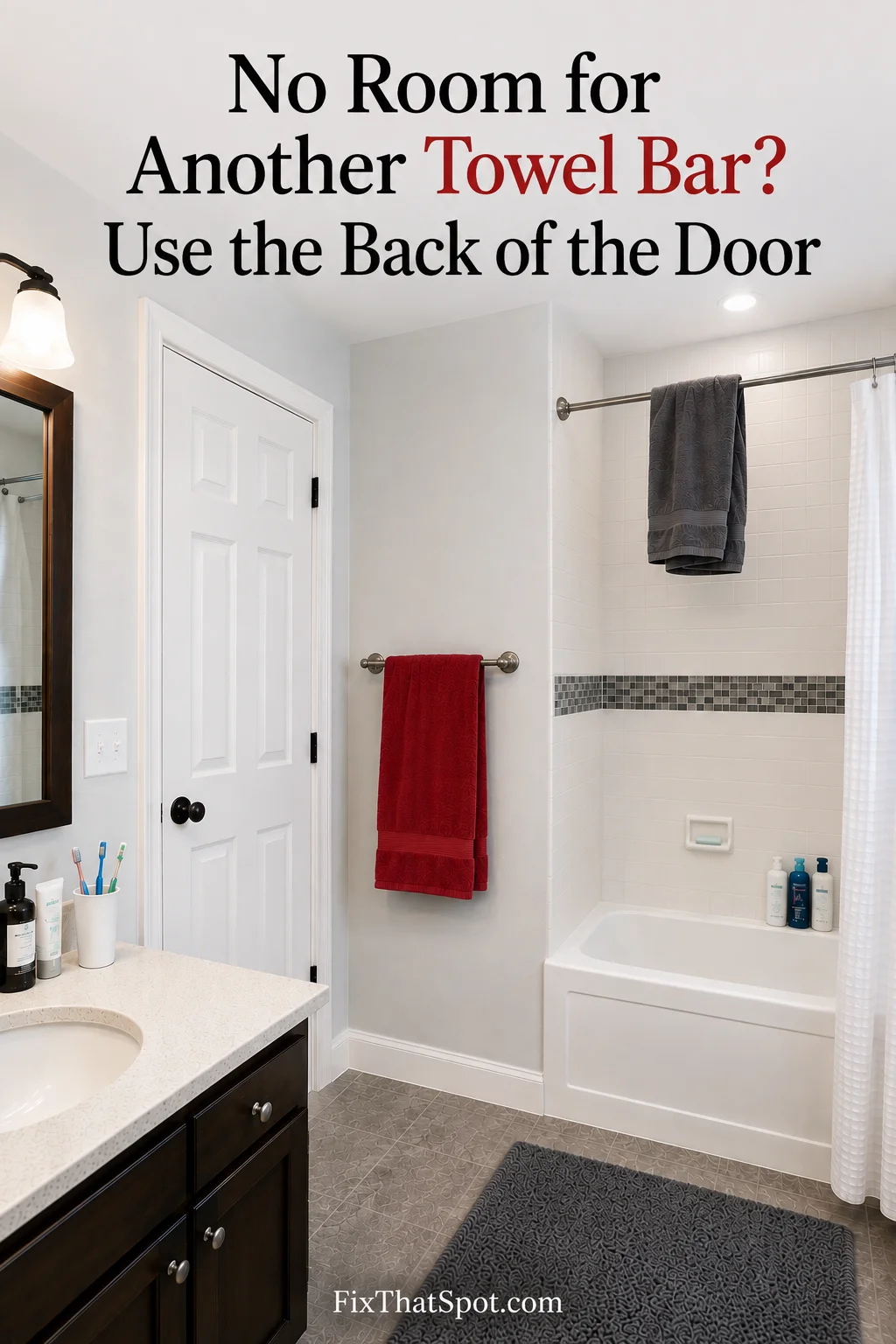 No Room for Another Towel Bar? Use the Back of the Door
