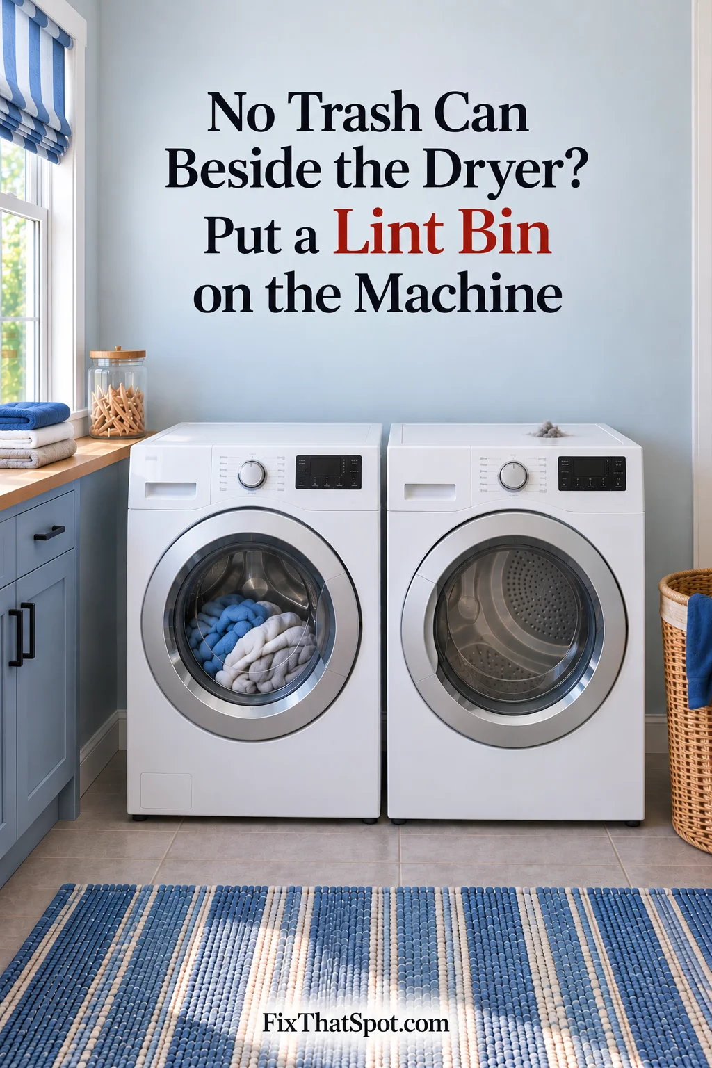 No Trash Can Beside the Dryer? Put a Lint Bin on the Machine