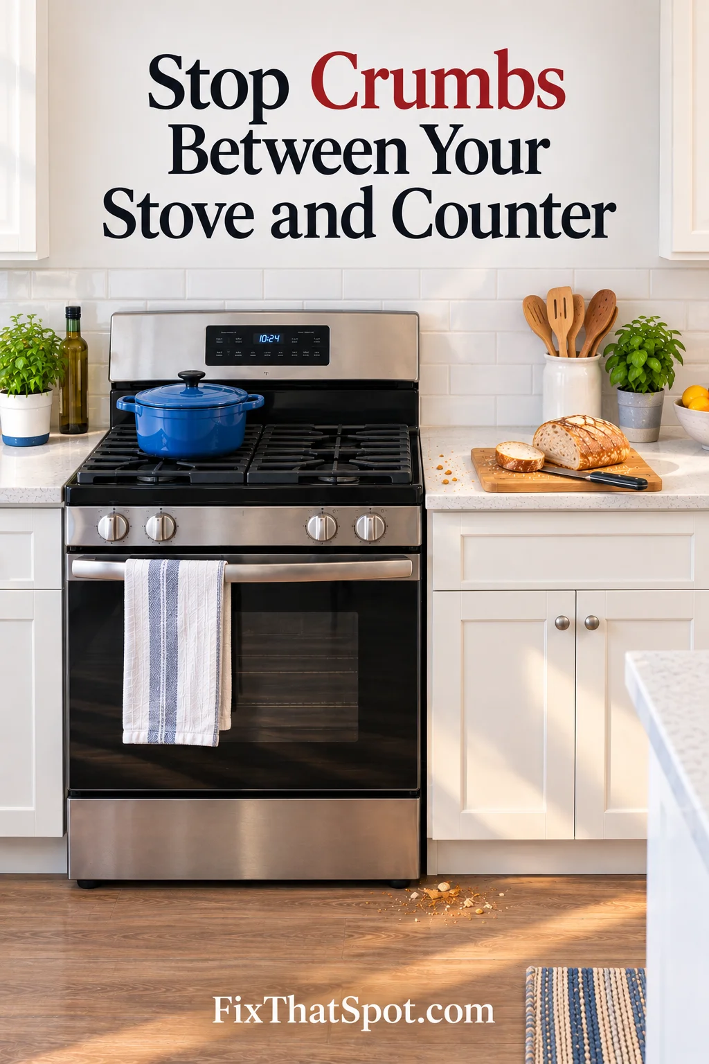How to Stop Food and Crumbs from Falling Between the Stove and Counter