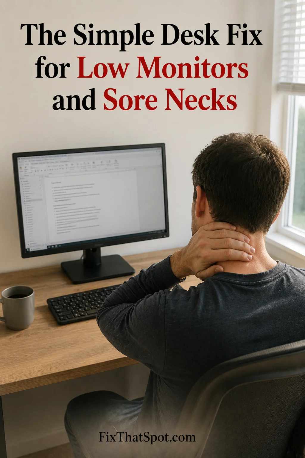 The Simple Desk Fix for Low Monitors and Sore Necks