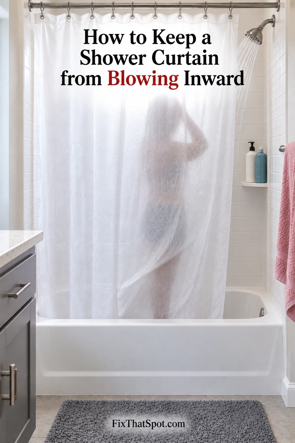 How to Keep a Shower Curtain from Blowing Inward