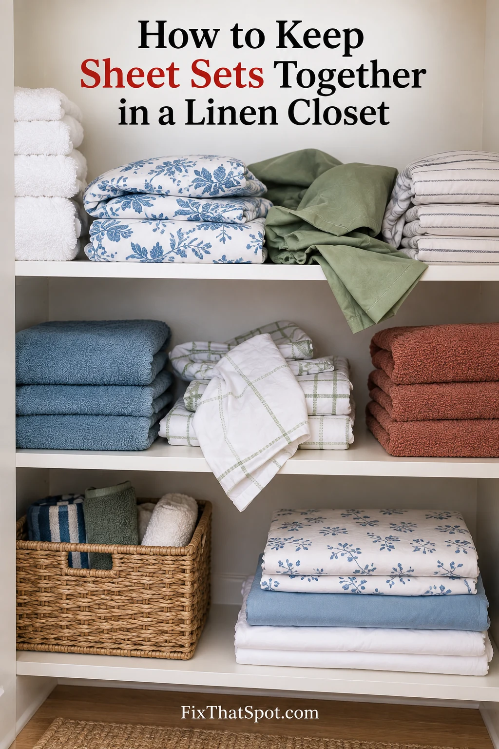How to Keep Sheet Sets Together in a Linen Closet