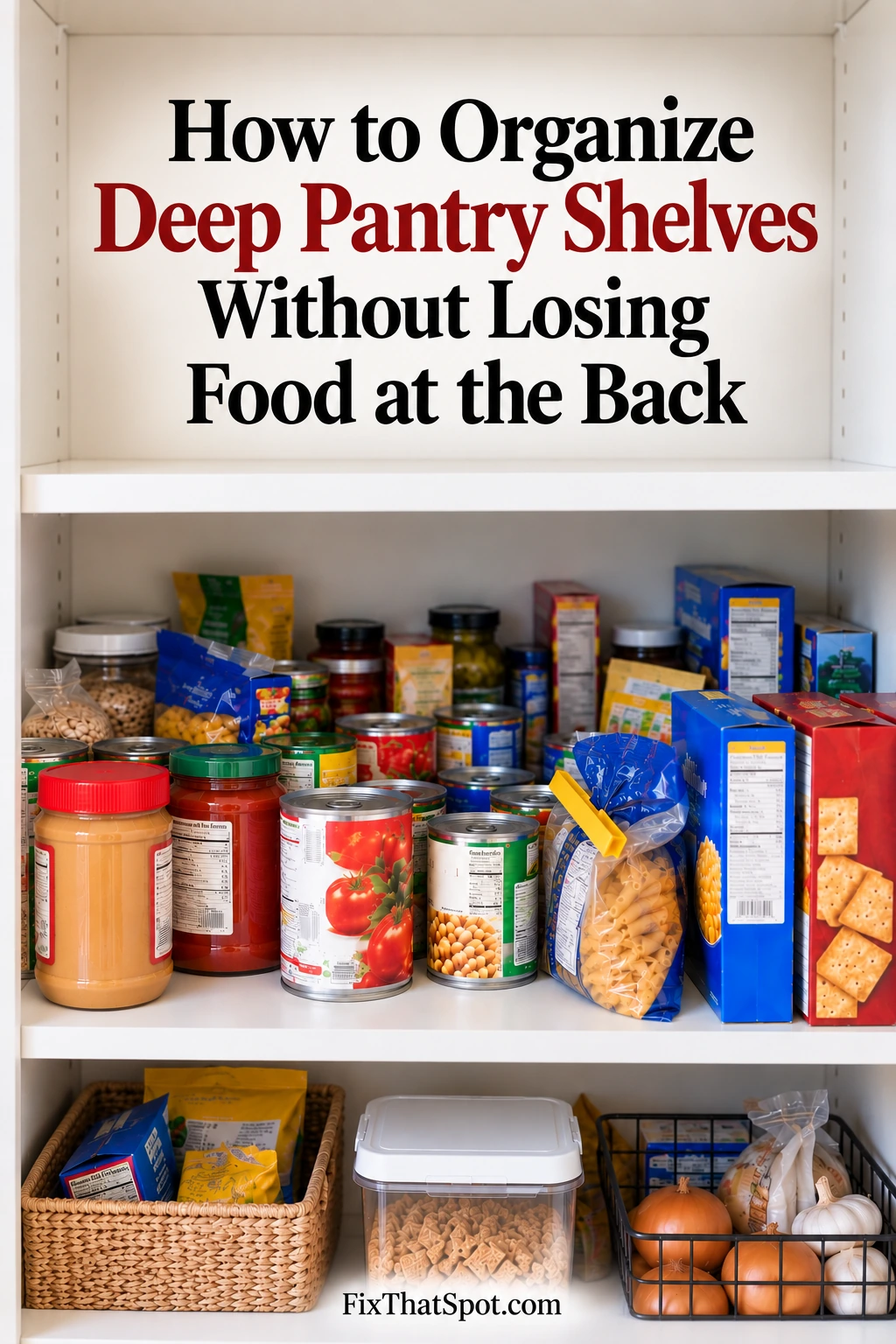 How to Organize Deep Pantry Shelves Without Losing Food at the Back