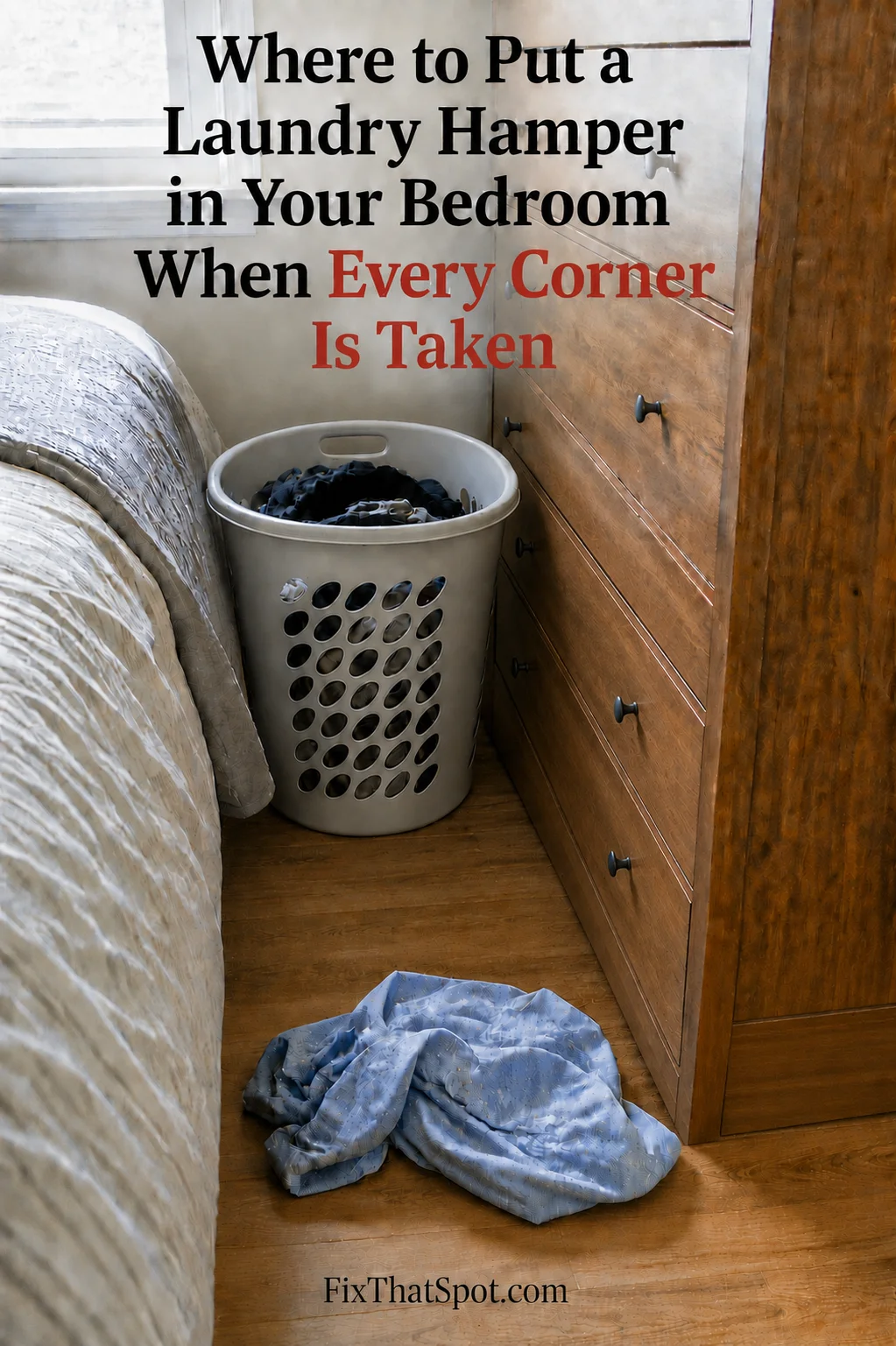 Where to Put a Laundry Hamper in Your Bedroom When Every Corner Is Taken