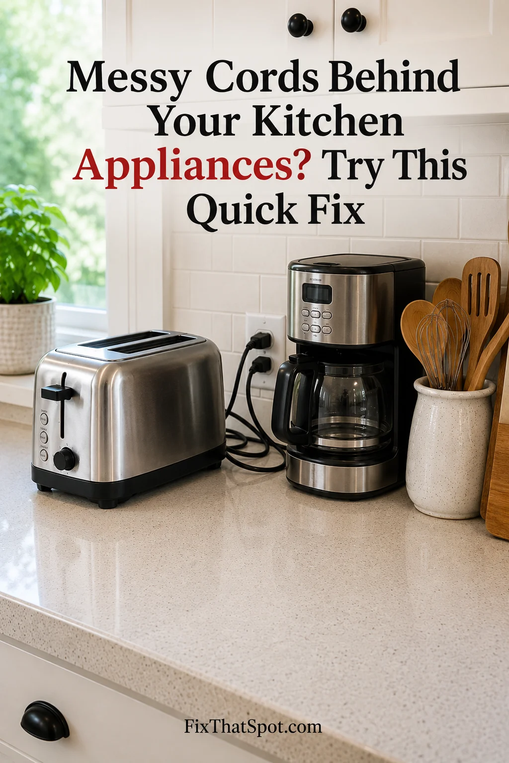 Messy Cords Behind Your Kitchen Appliances? Try This Quick Fix