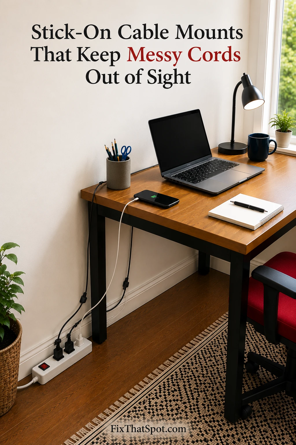 Stick-On Cable Mounts That Keep Messy Cords Out of Sight