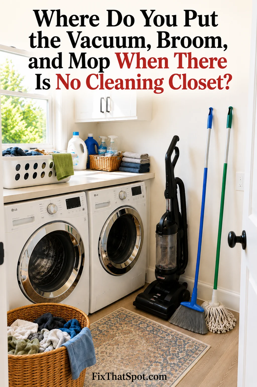 Where Do You Put the Vacuum, Broom, and Mop When There Is No Cleaning Closet?