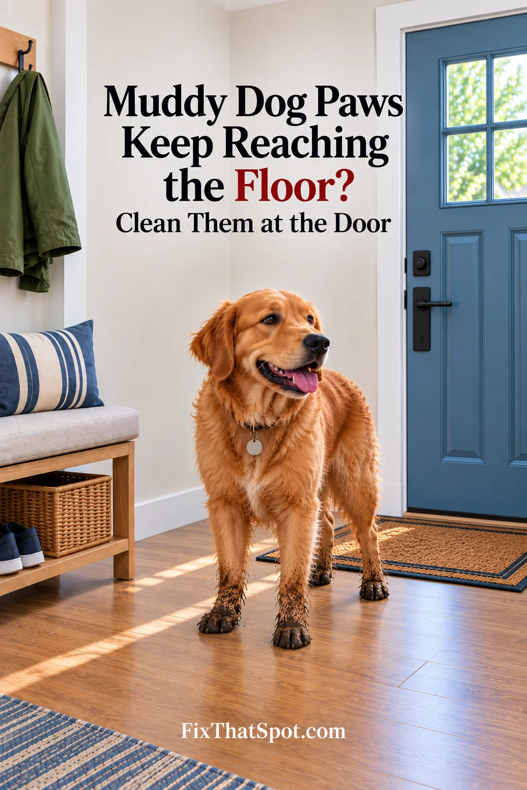 Muddy Dog Paws Keep Reaching the Floor? Clean Them at the Door