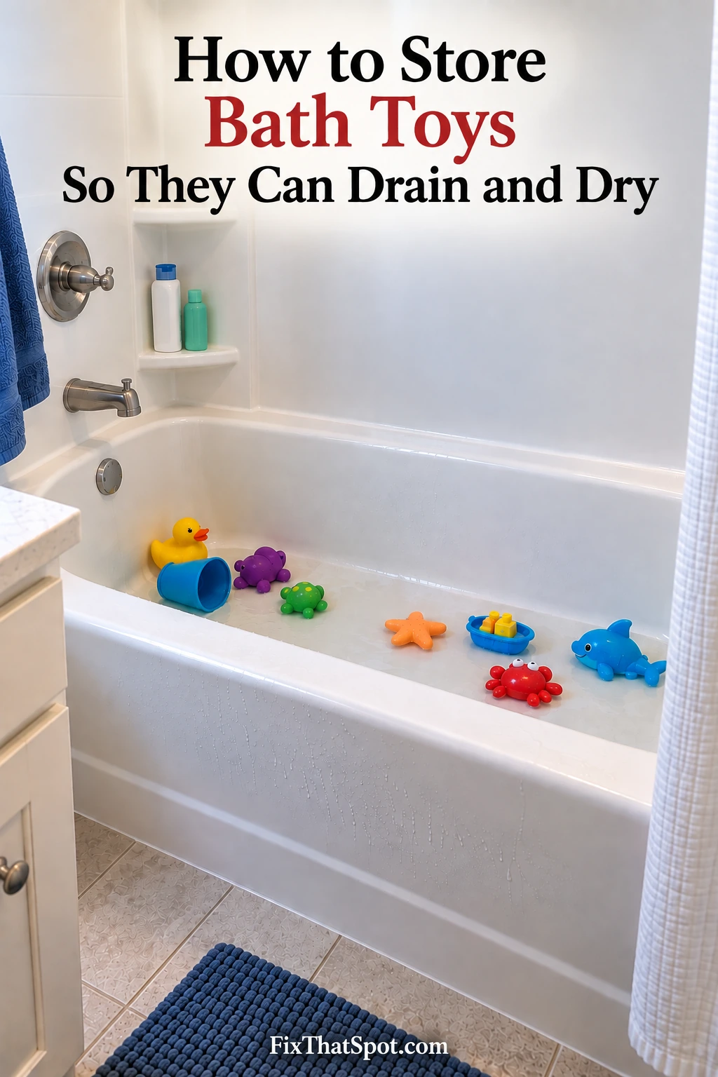 How to Store Bath Toys So They Can Drain and Dry
