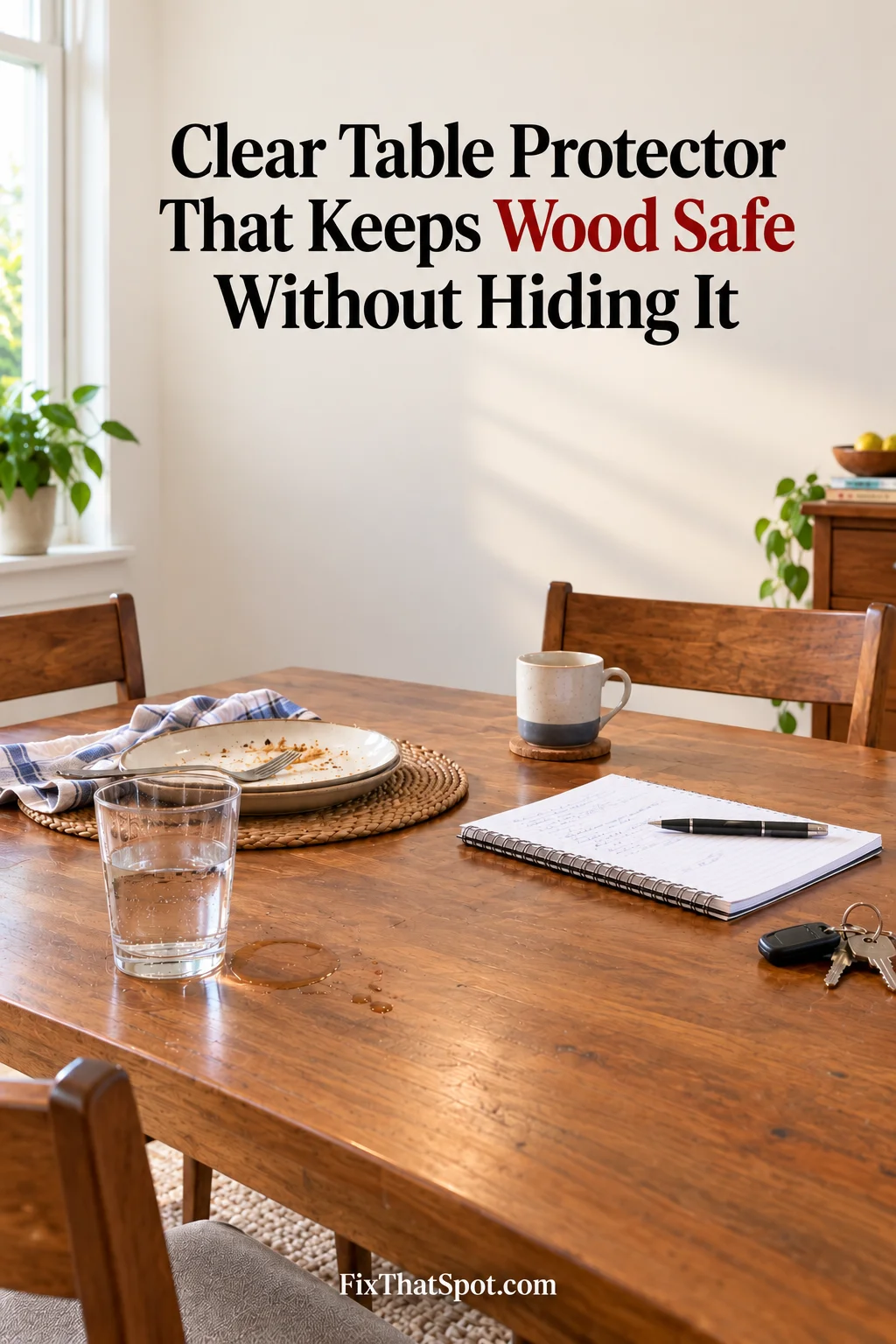 Clear Table Protector That Keeps Wood Safe Without Hiding It