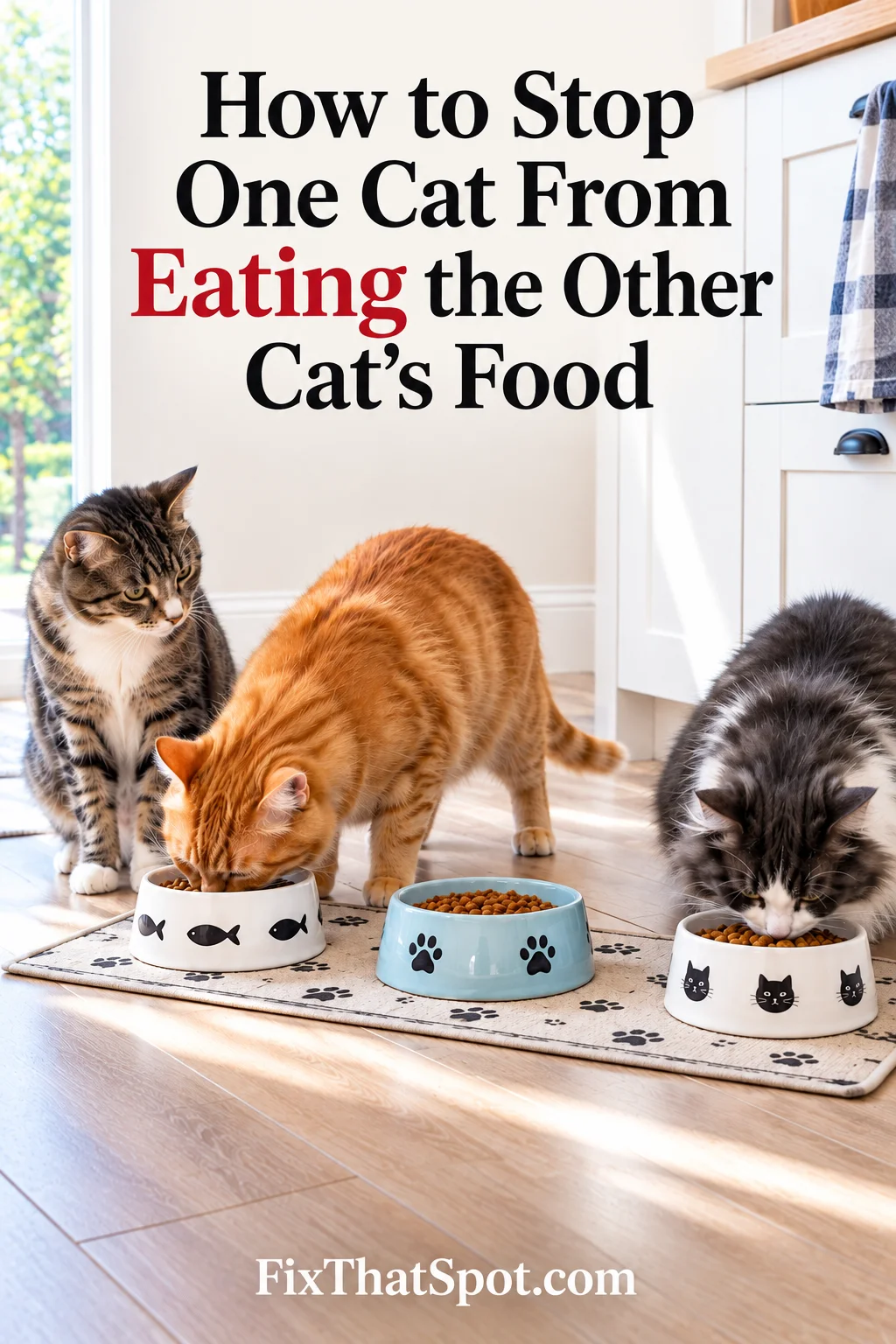 How to Stop One Cat From Eating the Other Cat’s Food