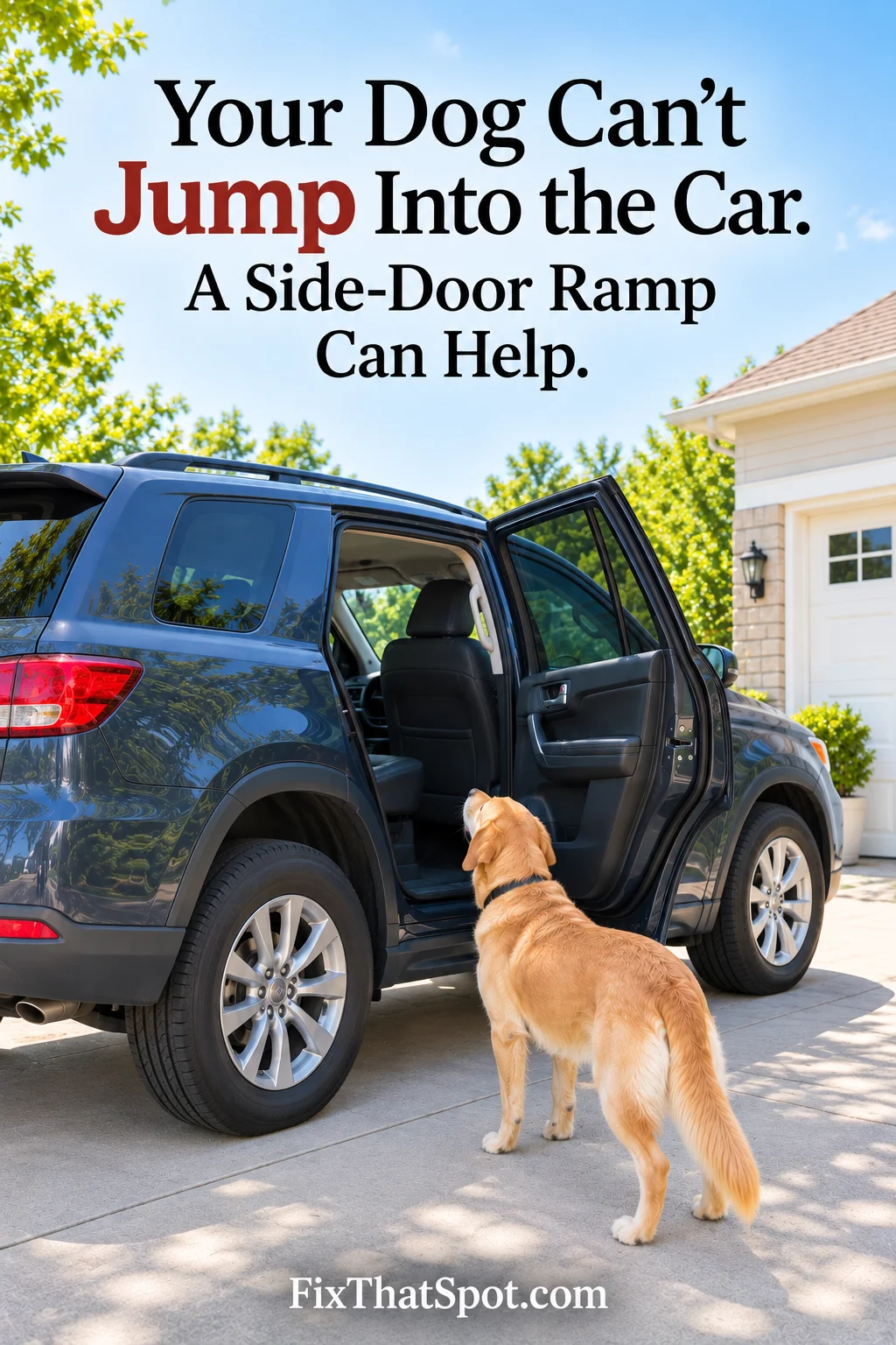 Your Dog Can’t Jump Into the Car. A Side-Door Ramp Can Help