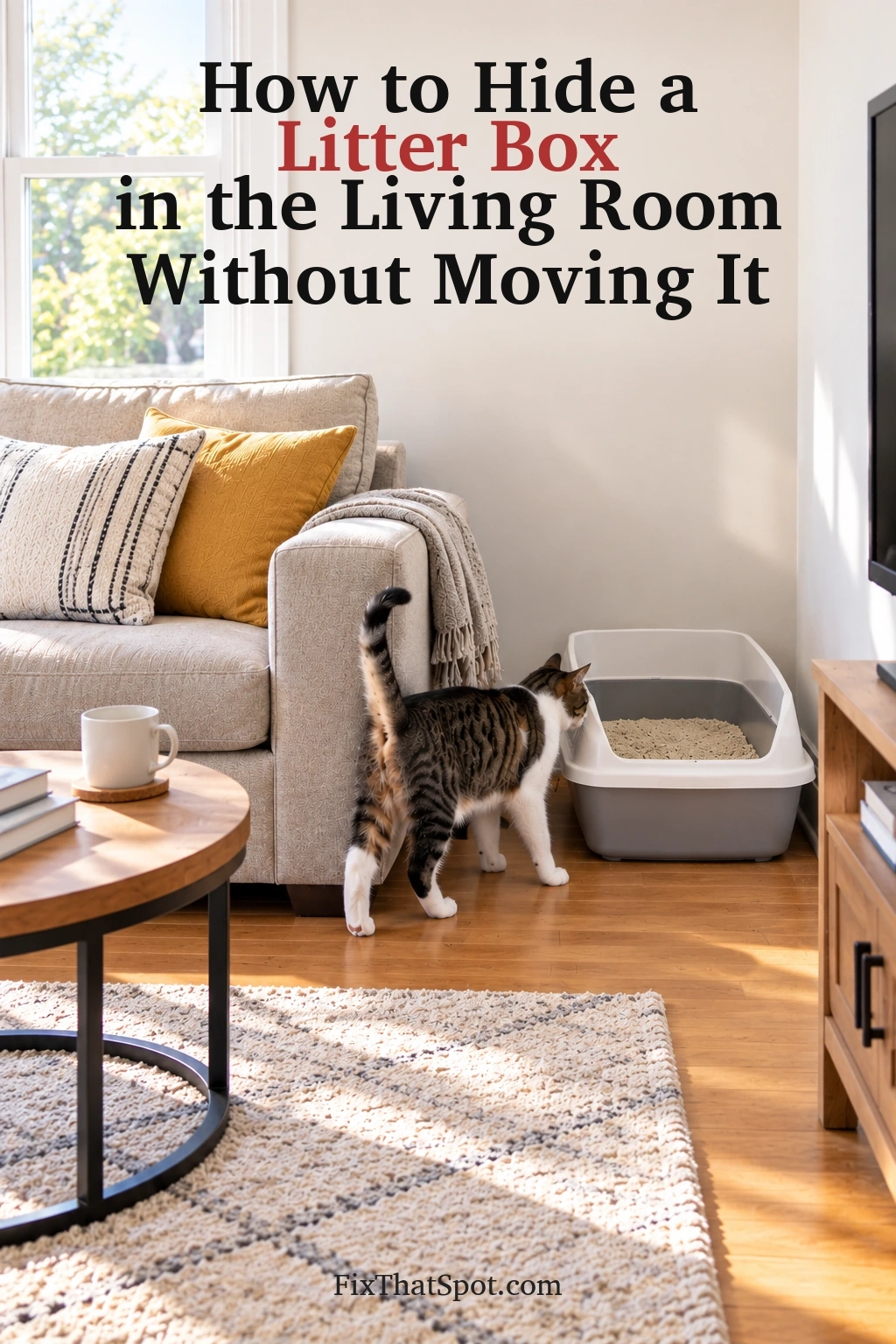 How to Hide a Litter Box in the Living Room Without Moving It
