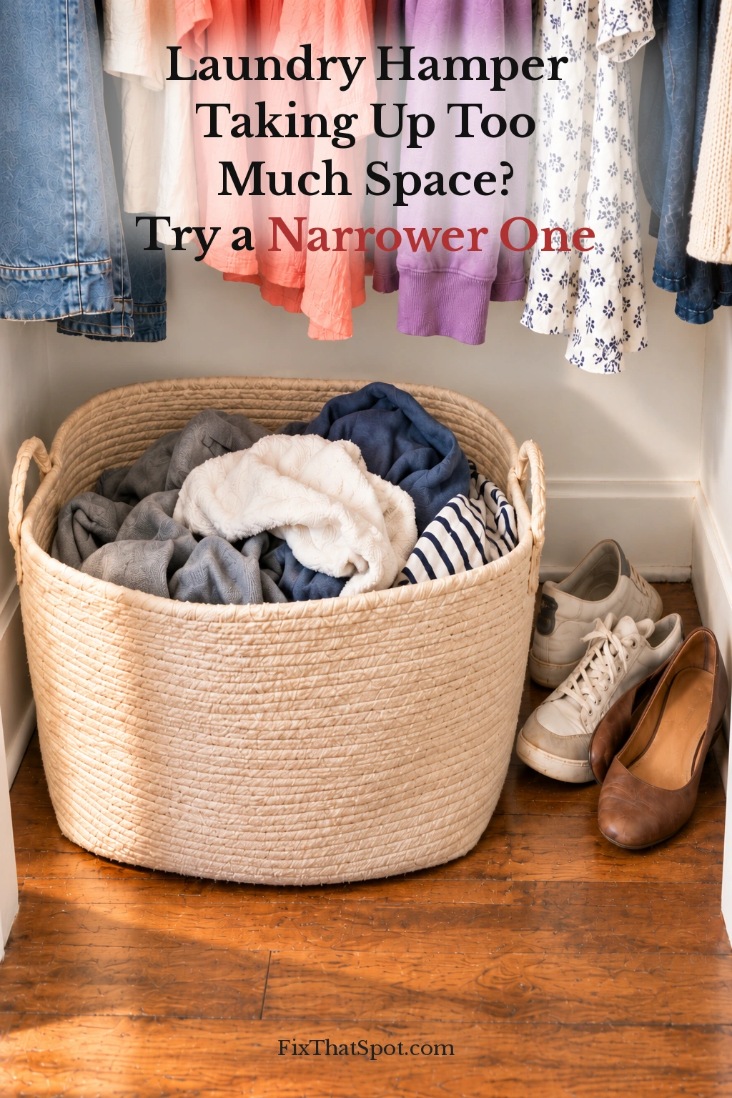 Laundry Hamper Taking Up Too Much Space? Try a Narrower One