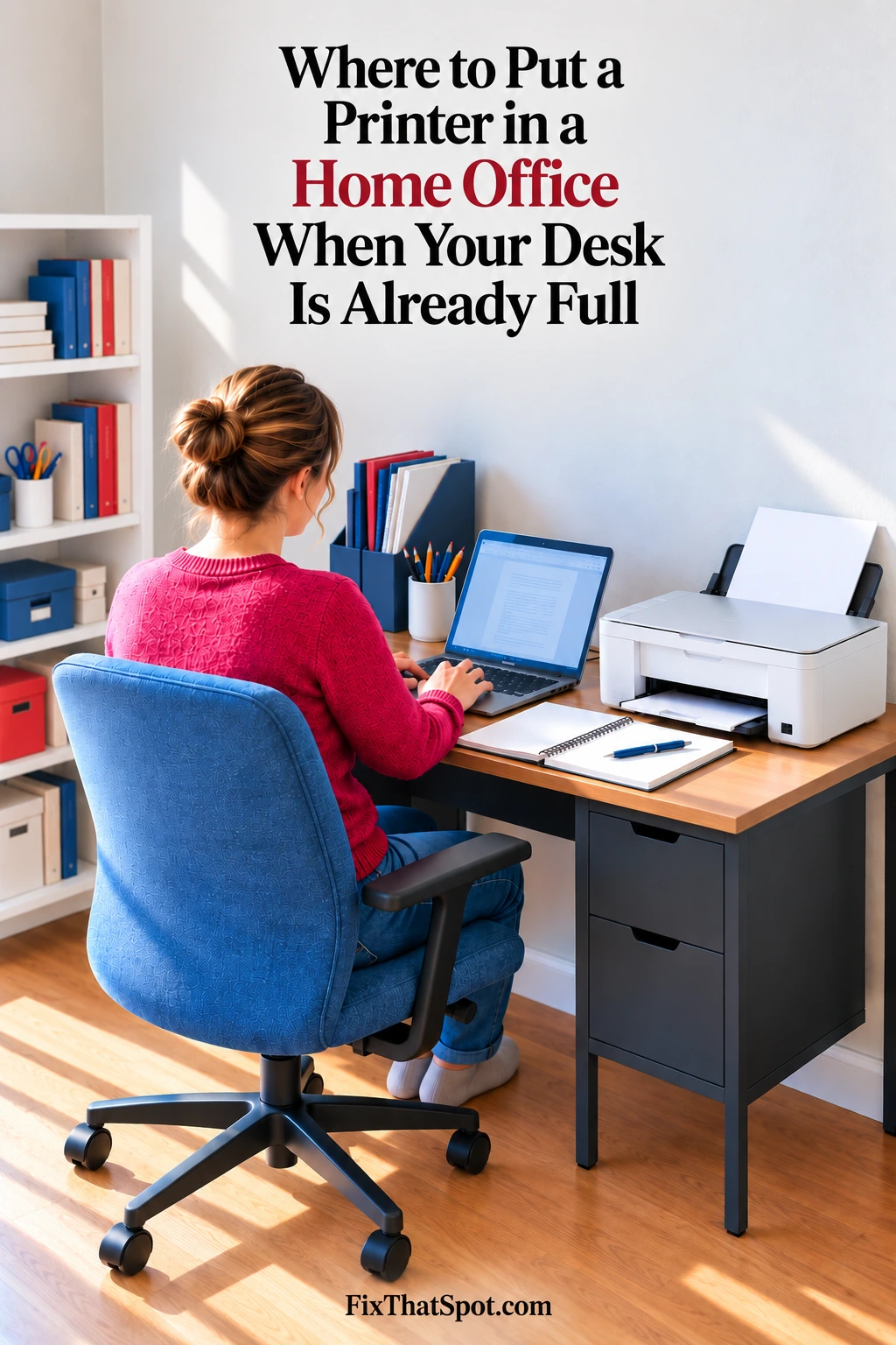Where to Put a Printer in a Home Office When Your Desk Is Already Full